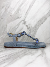 V23390 Flat Gemstone Sandals - Suede Sky (Alma en Pena)